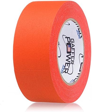 Gaffer Power Real Professional Gaffer Tape Us Made | פלורסנט כתום | גלוי מאוד | עמיד ורב -תכליתי | עמיד במזג אוויר | כבד | סימונים ותיוג | 2 ב x 30 yds